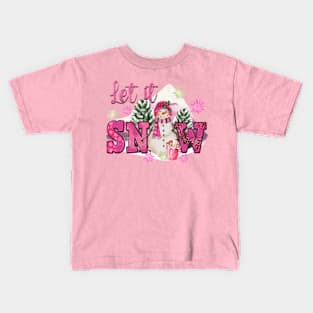 Let it snow snowman, snowman snowflakes Kids T-Shirt